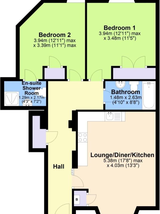 Apartment Lovely & Peaceful 2 Bedroom With En-suite, Leith, *
